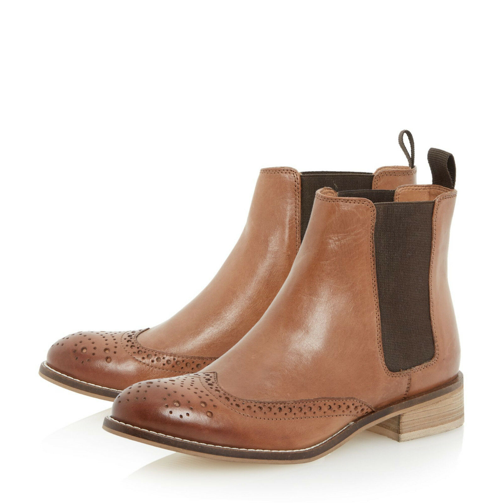 Handmade Men Real Leather Brogue Toe Chelsea Jumper Slip On Ankle Boots US 7-16
