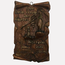 Religious Catholic Plaque Our Lady Protect this House Quotation Dutch Scroll - £31.28 GBP