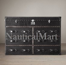 NauticalMart Mayfair Black Steamer Trunk Double Chest - £4,015.36 GBP