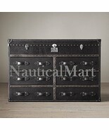 NauticalMart Mayfair Black Steamer Trunk Double Chest - $95,018.60 MXN