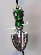 Glass Ornament Garden Shovel/Spade/Trowel w/Ladybug &amp; Daisy Gardening Gardener - £23.44 GBP