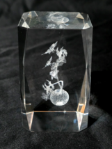 3D Laser Etched Crystal Paperweight Display - Butterflies &amp; Fruit - 3.125” - $315.36 MXN