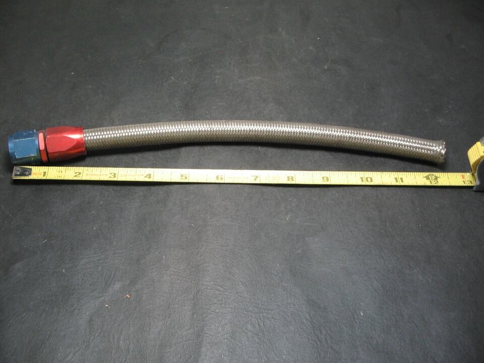 8AN Braided Steel Hose 8 AN Fitting 12.5 Inches Total Length USED - $22.99