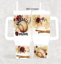 40oz Baseball mom  Insulated Tumbler sliding lid / straw - $37.62