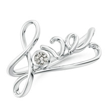 ANGARA 2.5mm Natural K I3 Diamond Love Ring in Sterling Silver for Women - £246.93 GBP