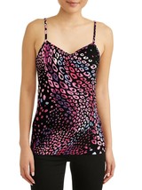 No Boundaries Women&#39;s Juniors Rib Cami Shirt LARGE 11-13 Ruched Neckline Animal - £6.75 GBP