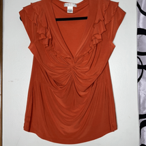 Vintage Suzie ruffle trim blouse, size large - £9.09 GBP