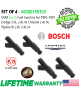 Genuine Bosch 4 Pieces Fuel Injectors for 1995 Dodge Neon 2.0L I4 MPN#02... - $89.09