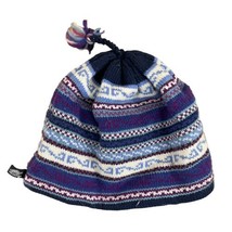 Turtle Fur Fair Isle Nordic Purple Wool Tassel Knit Beanie Ski Cap Hat - £11.67 GBP