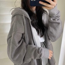 Women Hoodie Harajuku Korean Version Loose Oversized Sweatshirts Solid Color Lon - £116.32 GBP