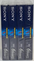 Sony 6HR Blank High Quality Vhs Tapes Premium Grade T-120VE 4 Pack Sealed - £9.51 GBP