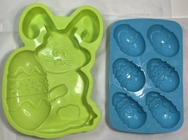 Easter Bunny Cake Pan Easter Egg Pan Silicone Mold Bakeware Crofton Used - £7.84 GBP