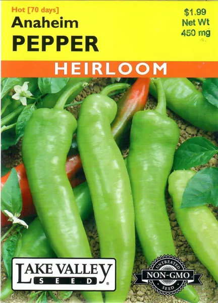 Pepper Anaheim Heirloom Vegetable Seeds Non-Gmo - Lake Valley 12/24 Fresh Garden - $7.90