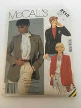 McCalls Sewing Pattern 2112 Blazer Jacket Career Work Lined Buttoned Sz 12 Uncut - £2.35 GBP