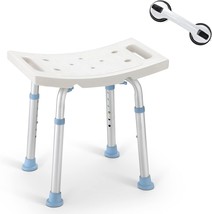 The Oasisspace Shower Chair, Adjustable Bath Stool With Free Assist Grab... - £32.77 GBP