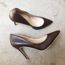 Dark Brown Matte Women Stilettos High Heels Elegant OL Ladies Pointed Toe Pumps  - £59.87 GBP