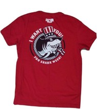 2017 Aeropostale T-Shirt &quot;I  Want You For Shark Week&quot; Small Petite Red USA - £8.92 GBP