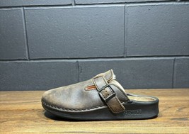 Birkenstock Boston Brown Distressed Leather Close Toe Shoes Women’s Sz 11 - £59.91 GBP