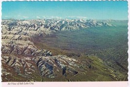 Utah Postcard Salt Lake City Aerial View Wasatch Mountain Range - £2.32 GBP