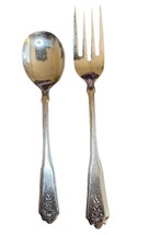 Rogers 2 piece Fork &amp; Tea Spoon Dining Serving Floral Landscape Stainles... - $184.66 MXN