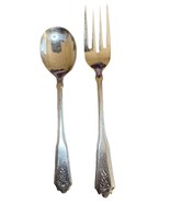 Rogers 2 piece Fork &amp; Tea Spoon Dining Serving Floral Landscape Stainles... - $184.66 MXN