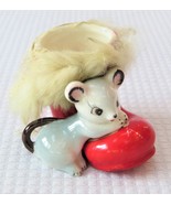 Vintage 1950s Ceramic Mouse in Santa Boot with Fur Christmas Decoration ... - £7.99 GBP