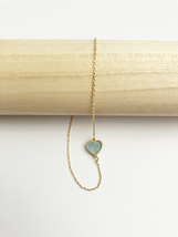 Candy Heart Bracelet in Mint Mother of Pearl - $35.00