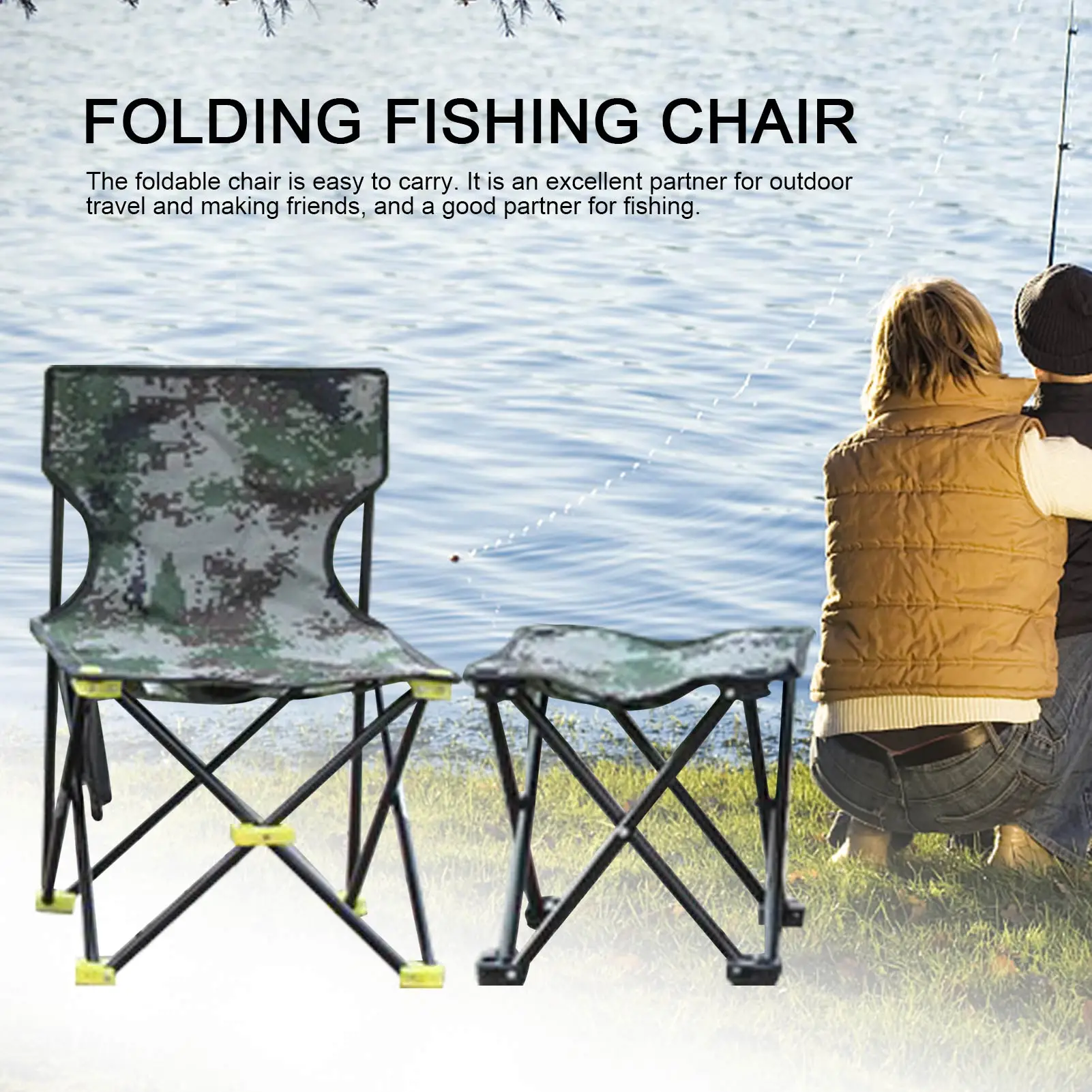 Travel Folding Chair Outdoor Strong Camping Chair Portable Beach Hiking Picnic - £11.99 GBP+