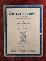 RARE Sheet Music Come Back To Sorrento E De Curtis Don Titman 1936 - £12.74 GBP