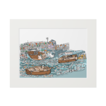 Art Print - Brown Boats At Play - Art Print - £27.46 GBP