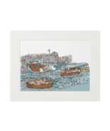 Art Print - Brown Boats At Play - Art Print - £27.94 GBP