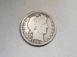 1901-P Silver Barber Quarter Coin AI825 - £16.16 GBP