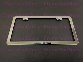 1x 3D ////AMG Emblem Badge Slim Style Stainless Steel Chrome License Plate Frame - £17.78 GBP