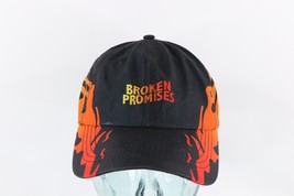 Streetwear Broken Promises Spell Out Fire Flames Adjustable Dad Hat Cap Black - £19.01 GBP