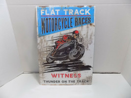 Flat Track Motorcycle Races Witness Metal Tin Sign Vintage Style - £22.09 GBP