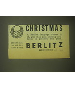 1945 Berlitz School of Languages Ad - Christmas - £14.55 GBP