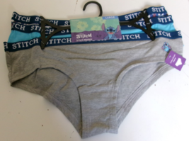 Three Disney Stitch Hipsters Size Large Gray Blue and Print 95% Cotton - $18.79