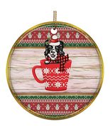 hdhshop24 Cute Border Collie Dog in Cup Ornament Gift Pine Tree Decor Ha... - £15.44 GBP