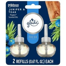 Glade PlugIns Scented Oil Refills, Air freshener, Juniper &amp; Teak, Infuse... - $9.96