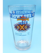 Miller Light Super Bowl XXX Pint Glasses Dallas 27  Pittsburgh 17 - £7.97 GBP