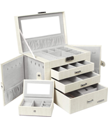 Jewelry Box for Women Girls with Small Travel Case Mirror - £50.48 GBP