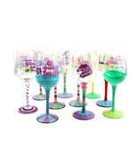 Novelty Wine Glass Various Fun Quotes Hand Painted w/ Rhinestones 16 oz - €12,86 EUR
