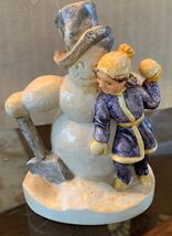 Vtg. Sebastian Miniature &quot;Snow Days&quot; Girl &amp; Snowman [e-03] - $21.15 CAD