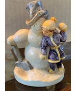 Vtg. Sebastian Miniature &quot;Snow Days&quot; Girl &amp; Snowman [e-03] - $275.97 MXN