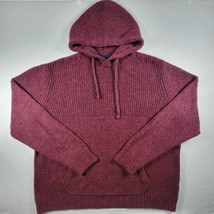 American Eagle Women&#39;s Pullover Cable Knit Burgundy Hoodie Sweater M  - $22.96