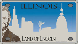 Illinois Land of Lincoln Blank Novelty Mini Metal License Plate Tag - £11.76 GBP