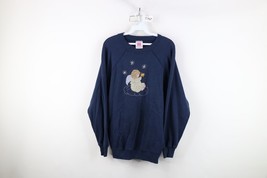 Vintage 90s Streetwear Womens XL Faded Needlepoint Beaded Angel Sweatshi... - $33.62