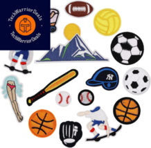 16pcs Ball Sports Equipment Iron on Patches Embroidered Motif  - £16.71 GBP