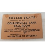 Advertising Card Roller Skate At The Collinsville Park Ball Room Illinoi... - $18.95