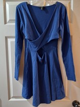 Forever 21 Ladies Cross Over Dress Size Large Blue - £7.98 GBP